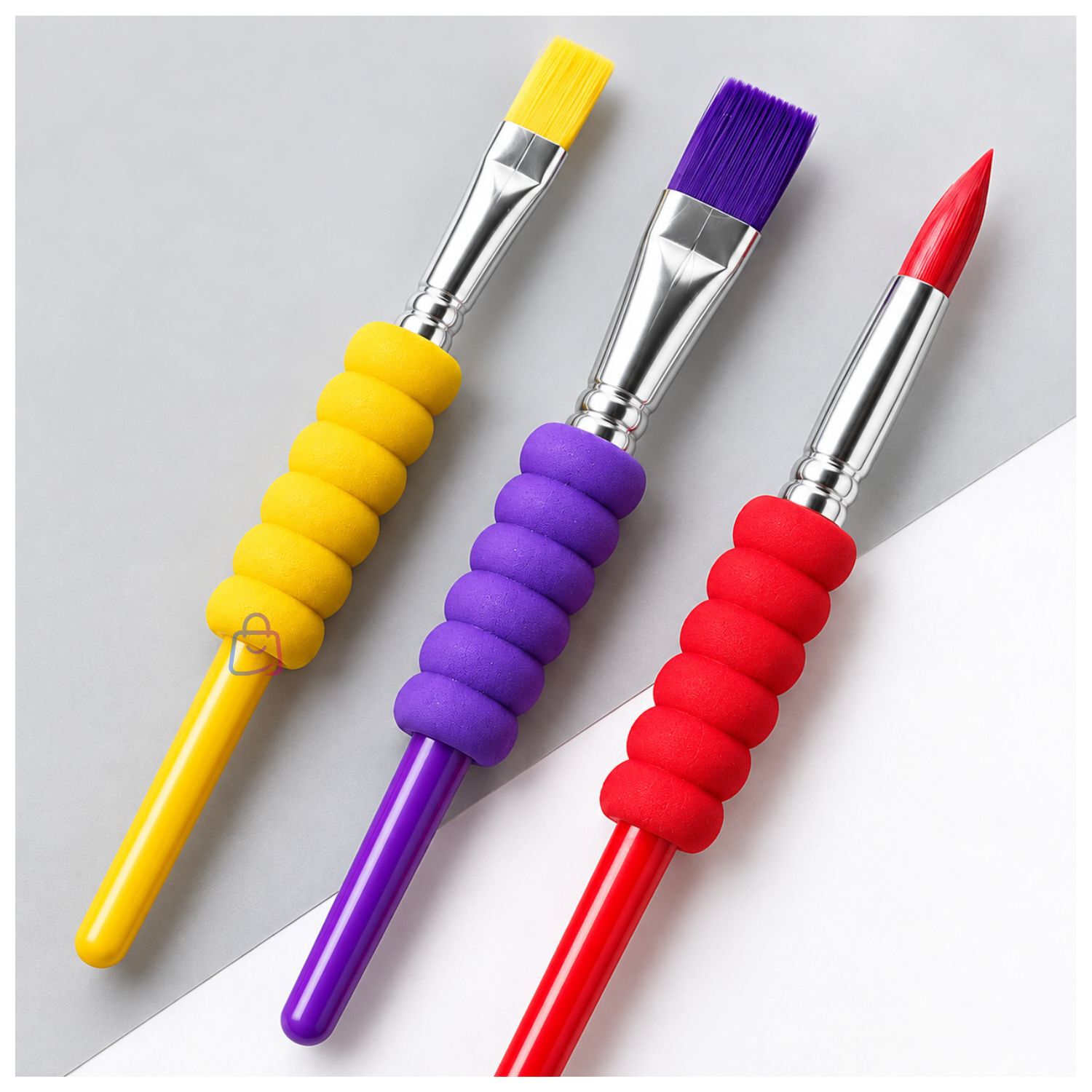 Set 3 Pinceles Infantiles Ergon&oacute;micos Para Pintar - Ps image number 2.0