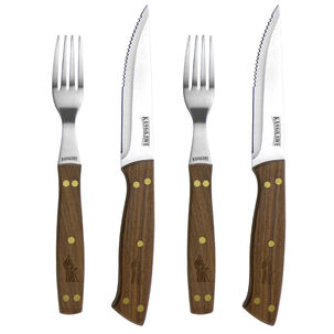 Set De 2 Cuchillos De 5" + 2 Tenedores Para Asado