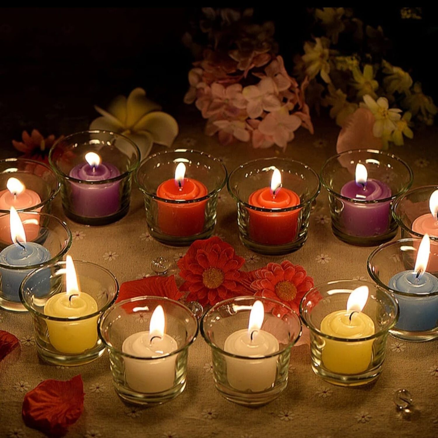 Pack De 12 Velas Rosadas Aromaticas 3.5 X 3.5 Cm image number 1.0