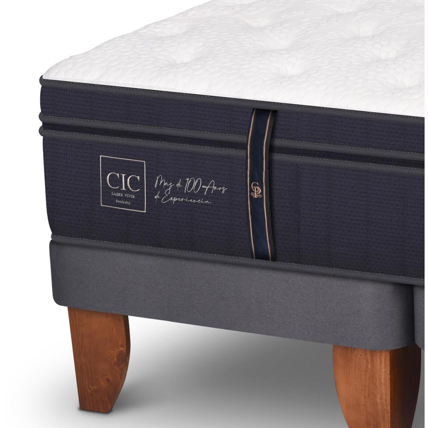 Cama Europea Cic Grand Premium / 2 Plazas / Base Dividida + Set De Maderas image number 6.0