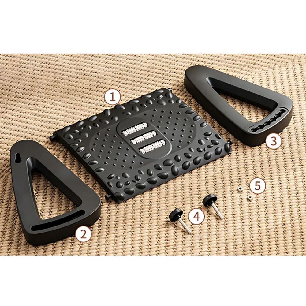 Reposapi&eacute;s Rodillos De Masaje Pedal Ajustable Ergonomico - Negro image number 5.0