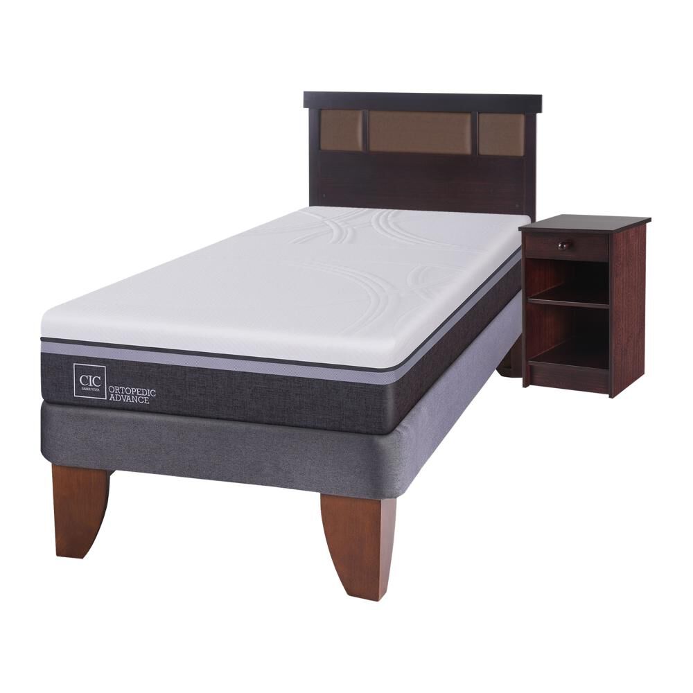 Cama Europea Cic Ortopedic / 1.5 Plazas / Base Normal + Set De Maderas image number 1.0