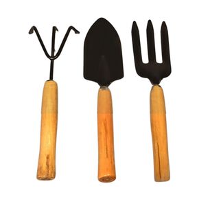 Pack 3 Piezas Herramientas Jardiner&iacute;a Mango Madera Durable