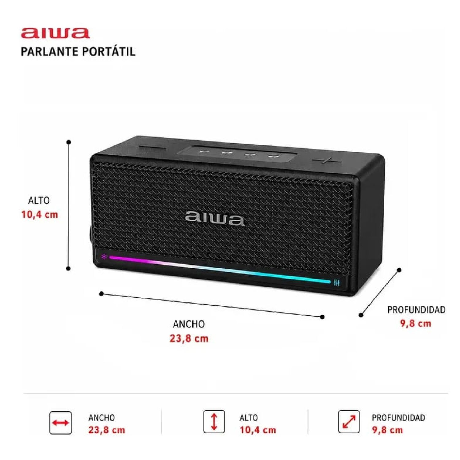 Parlante Bluetooth Vintage Port&aacute;til Con Funci&oacute;n Tws 40w Awq6. image number 1.0