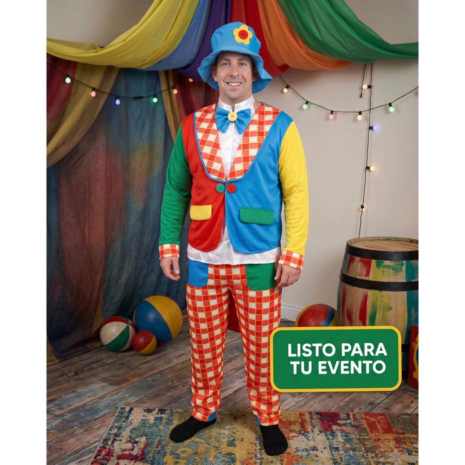 Disfraz Cosplay Payaso Bufon Adulto image number 5.0
