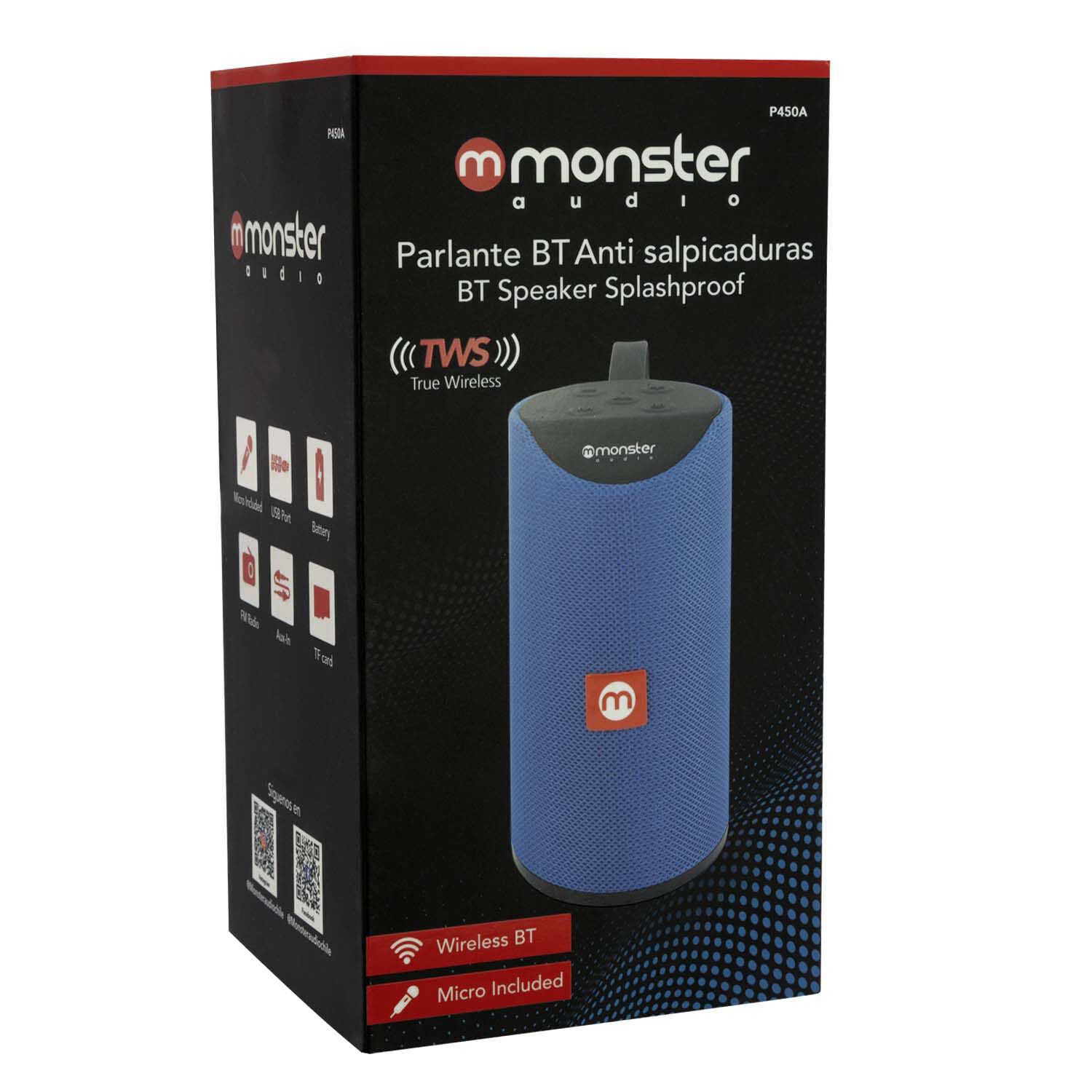 Parlante Port&aacute;til Bluetooth Waterproof Monster P450 Azul image number 6.0