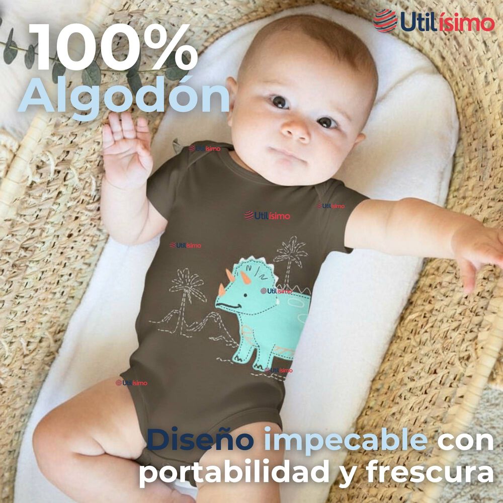 Pack 5 Bodys Ni&ntilde;o Manga Corta Tedmimak 100% Algod&oacute;n Mini Dino Squad image number 2.0