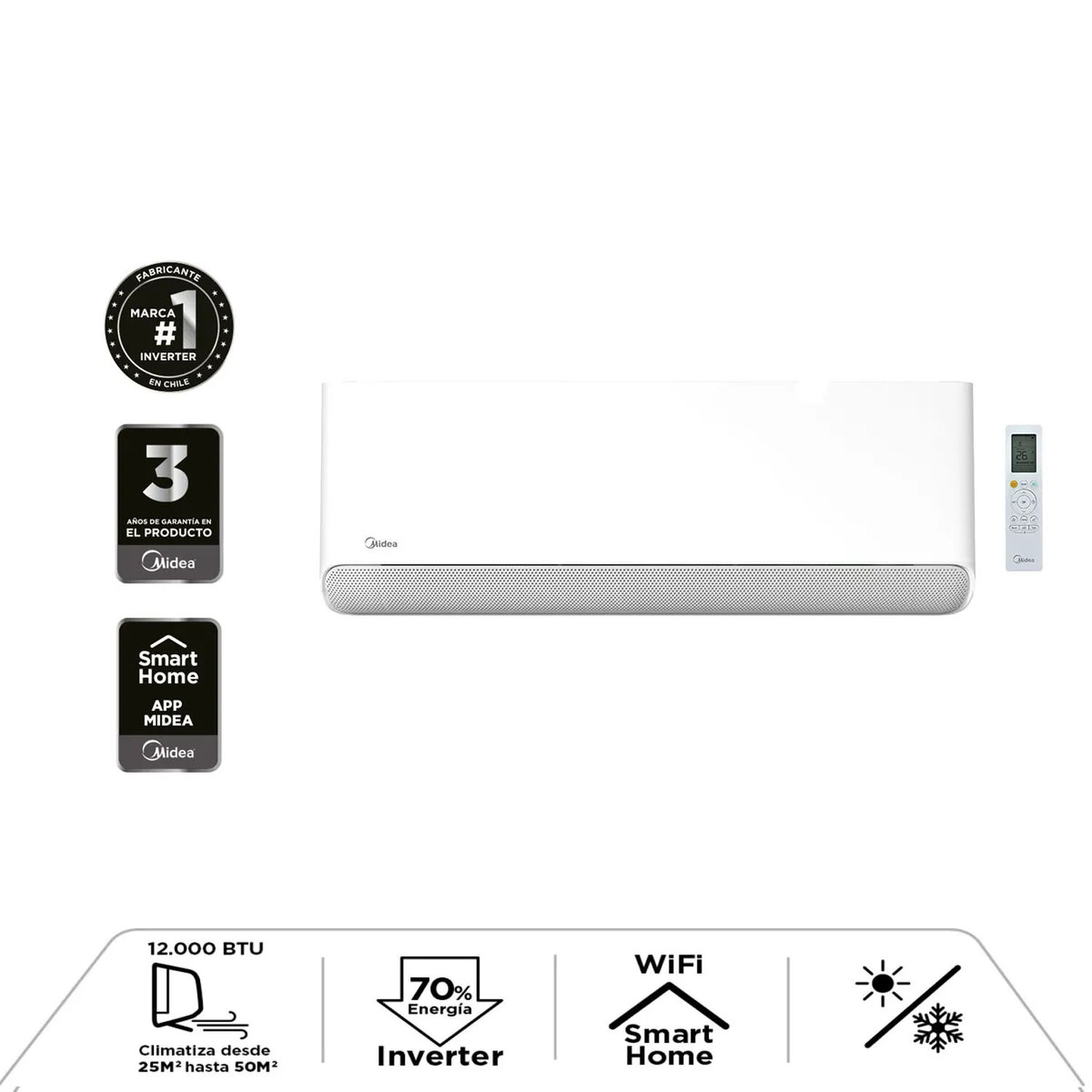 Aire Acondicionado Split 12000btu Inverter Midea Breezeless image number 4.0