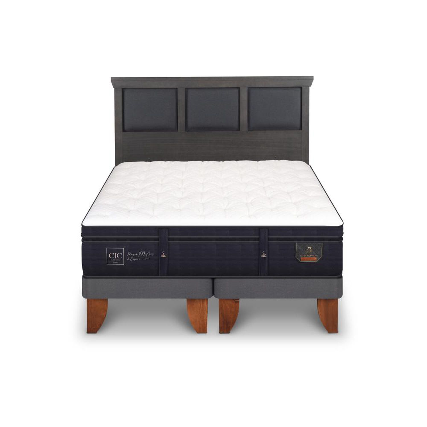 Cama Europea Cic Super Premium / 2 Plazas / Base Dividida + Respaldo image number 0.0
