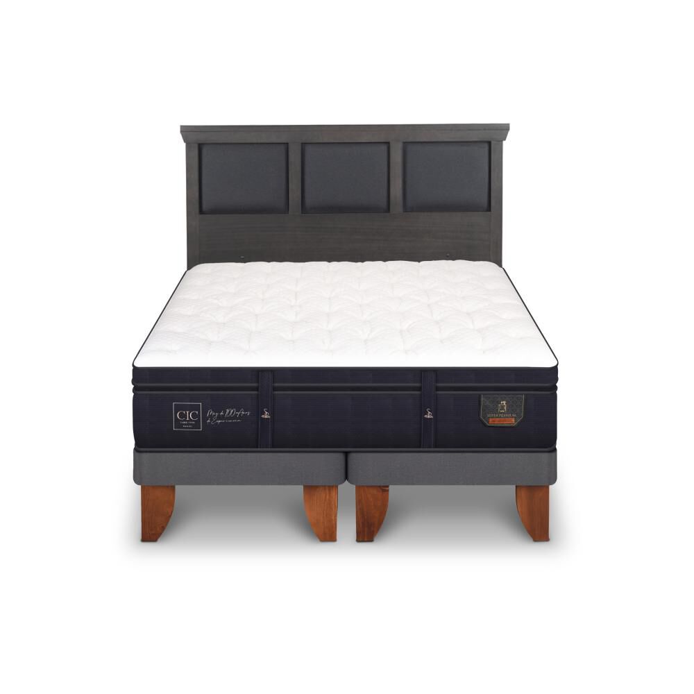 Cama Europea Cic Super Premium / 2 Plazas / Base Dividida + Respaldo image number 0.0