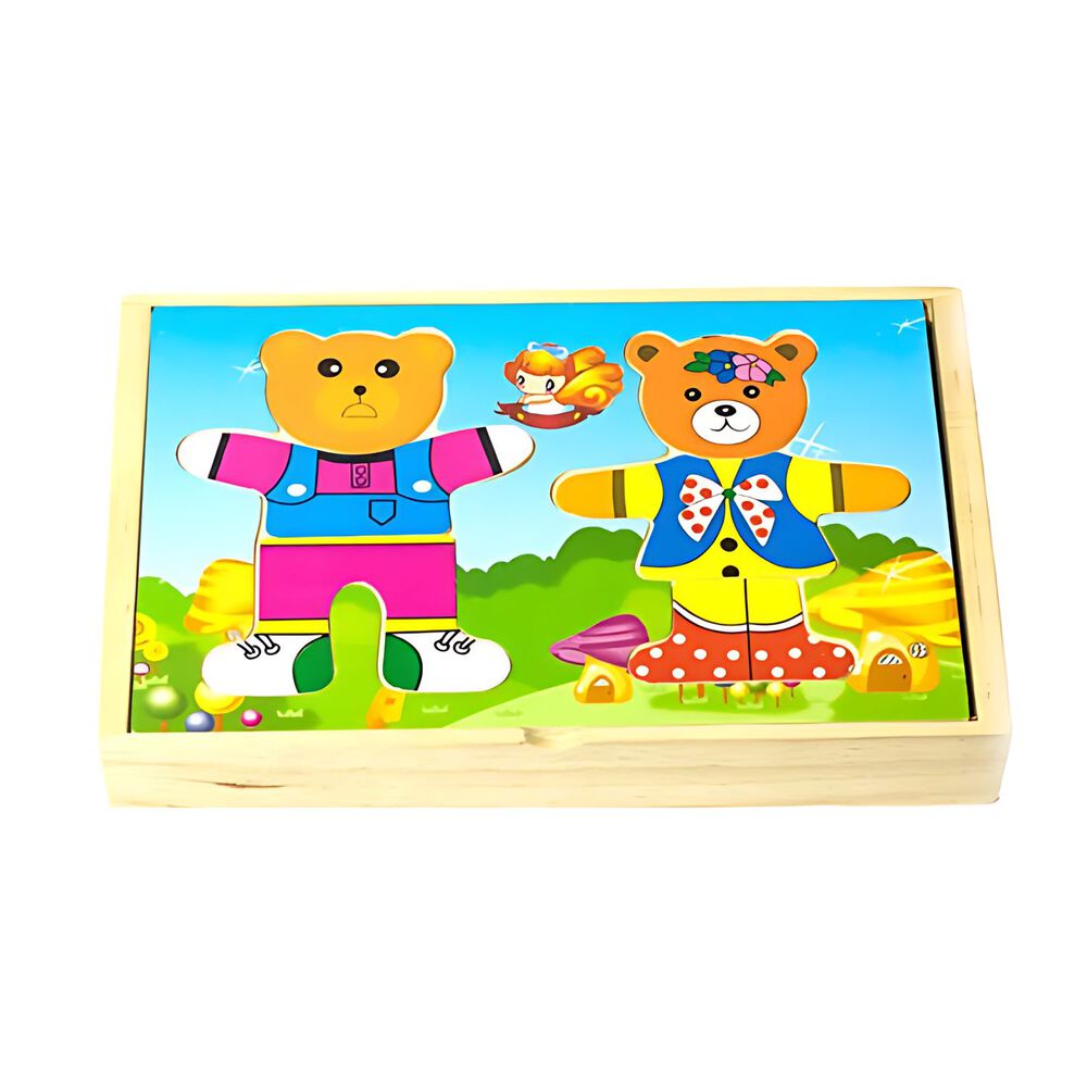 Juego De Puzzle De Osos De Madera Para Niños De 3+ Años image number 1.0