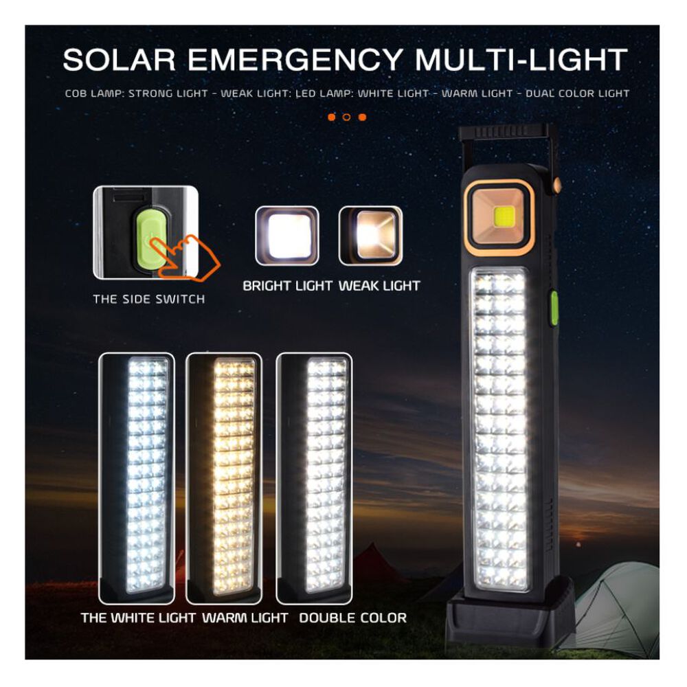 Lampara Solar Foco Luz Emergencia Recargable 39 Led Multiuso image number 5.0