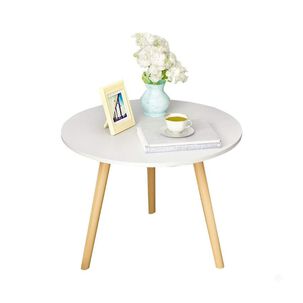 Mesa De Centro Redonda N&oacute;rdica 40x40x55cm Auxiliar Living Blanca