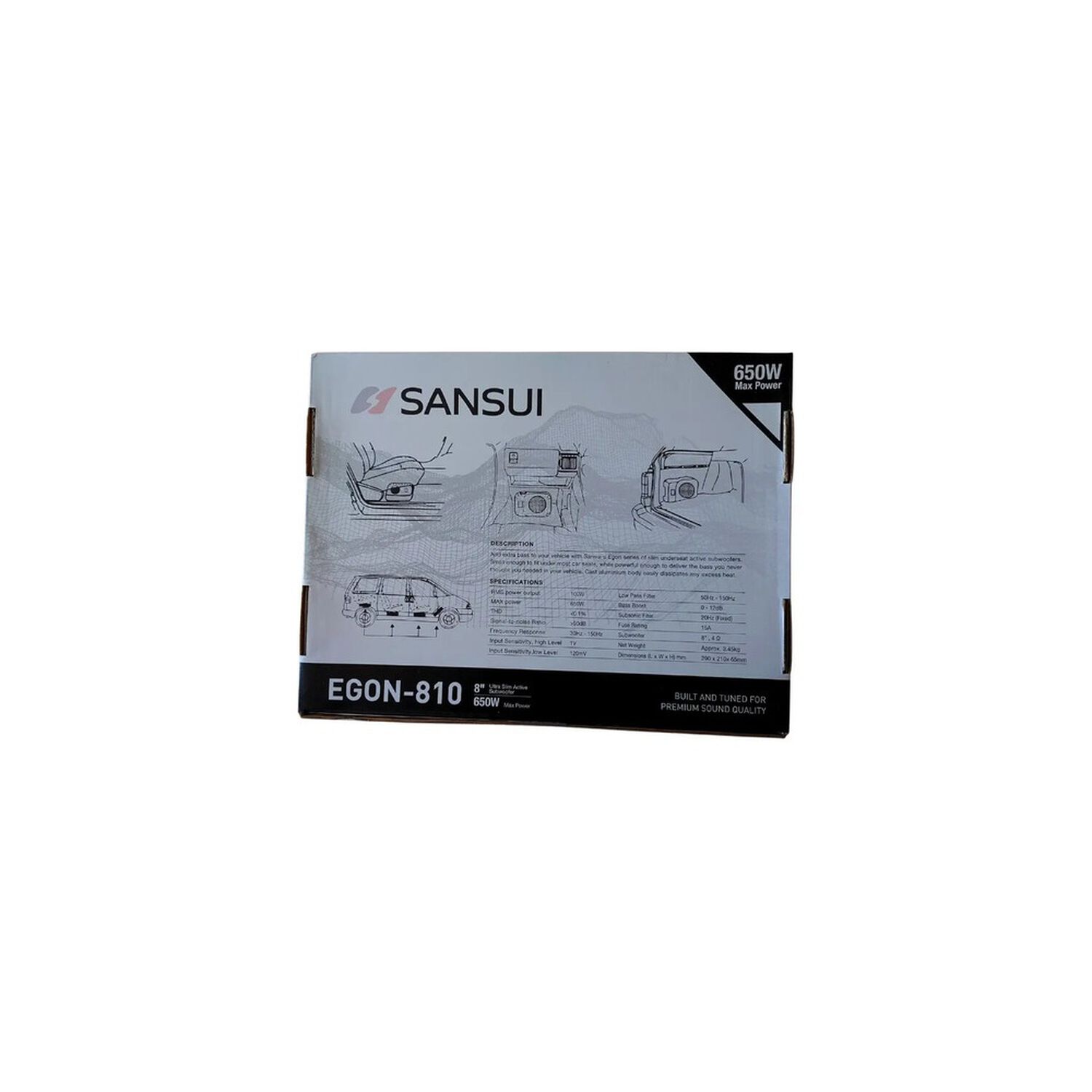 Subwoofer Amplificado Sansui 100rms Ultraplano Controlador Color Negro image number 2.0