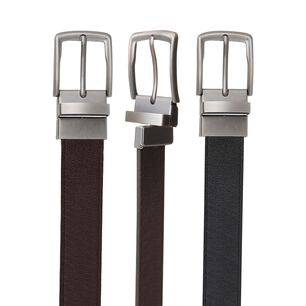 Cintur&oacute;n Hombre Reversible Negro Caf&eacute; Hebilla Giratoria Carven