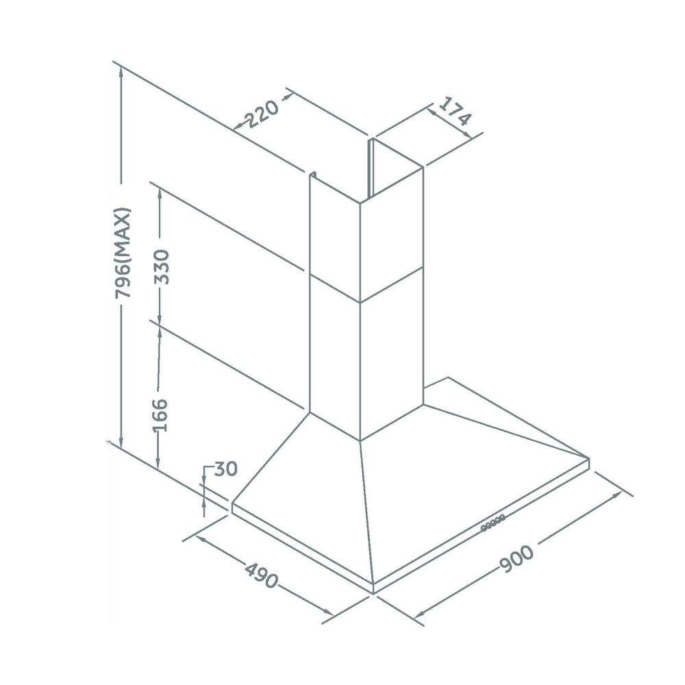 Campana Piramidal Grner Black 90cm image number 4.0
