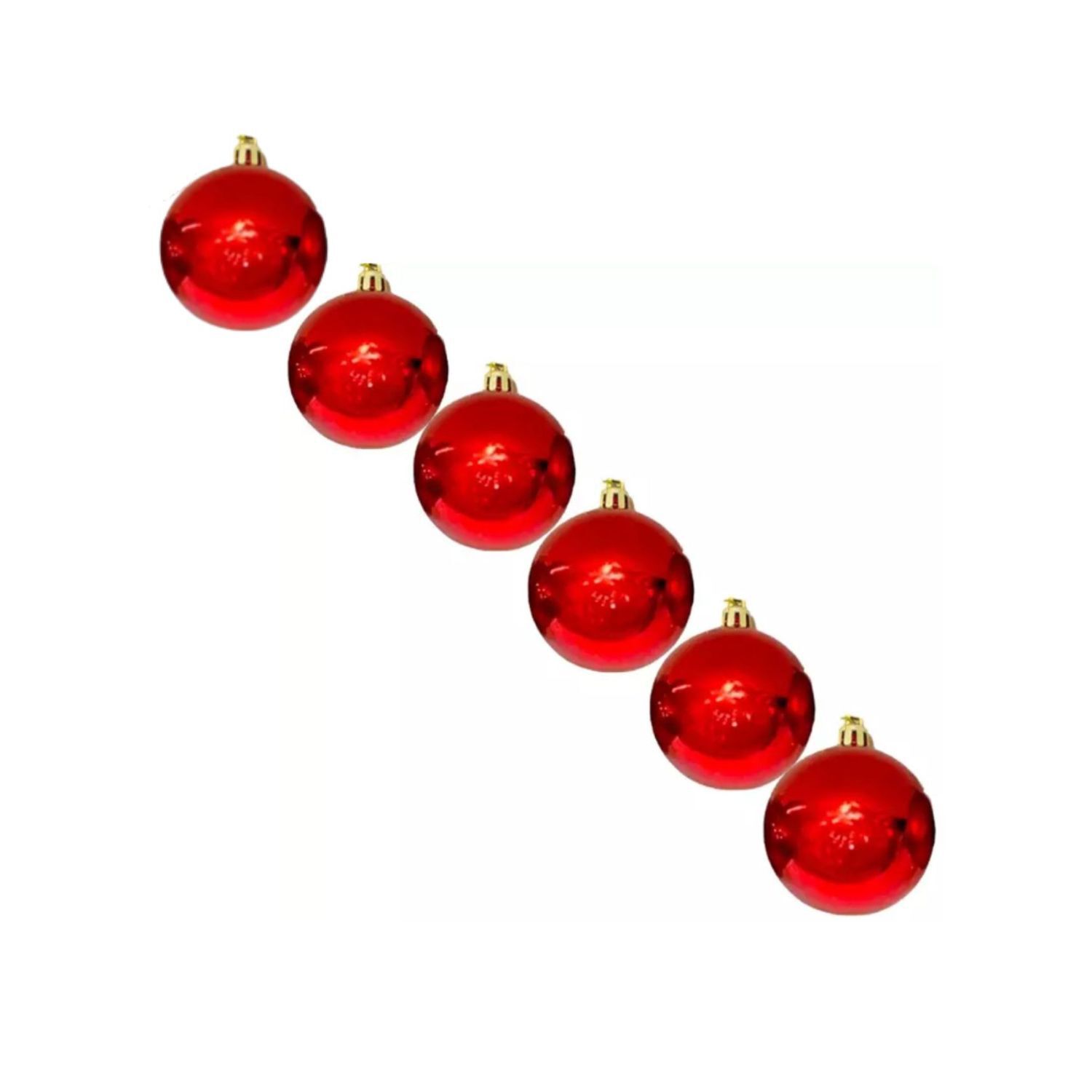 6 Esferas Navide&ntilde;as Bambalinas 4cm Adorno Rojo Decoracion image number 0.0