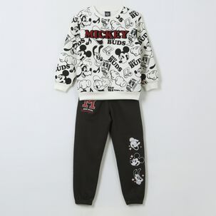 Conjunto Buzo Ni&ntilde;o Full Print Mickey Mouse Negro Disney