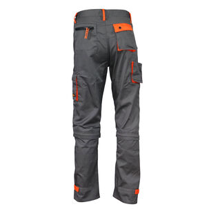 Pantalon Gabardina Gris/naranjo