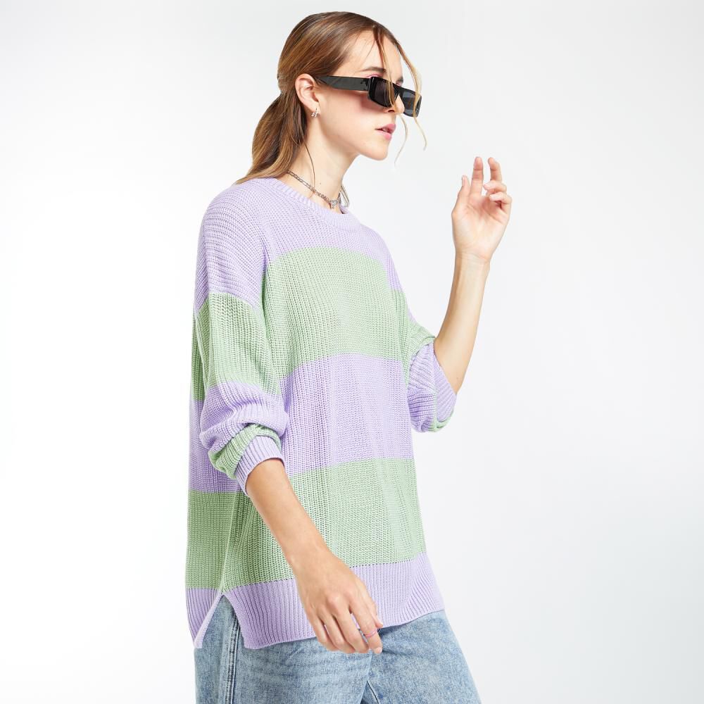 Sweater Bloque Color Regular Cuello Redondo Mujer Freedom image number 2.0