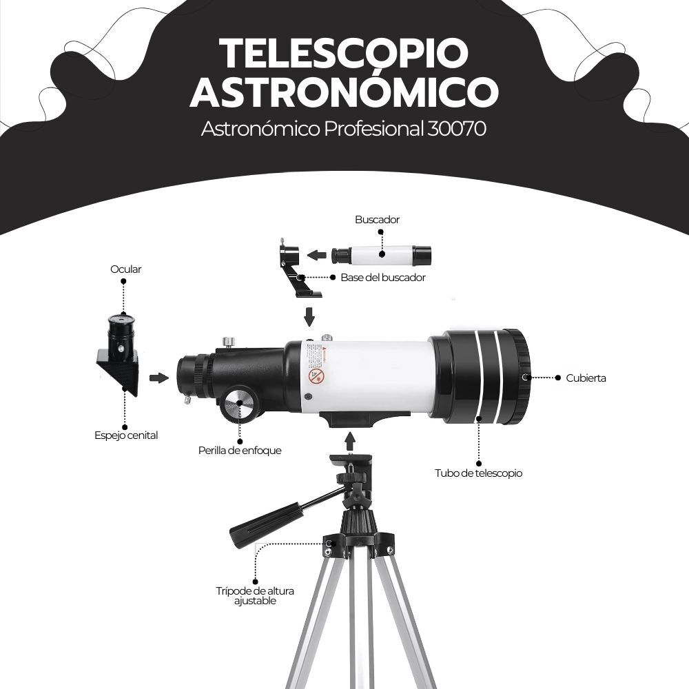 Telescopio Astron&oacute;mico Profesional Monocular F30070m image number 2.0