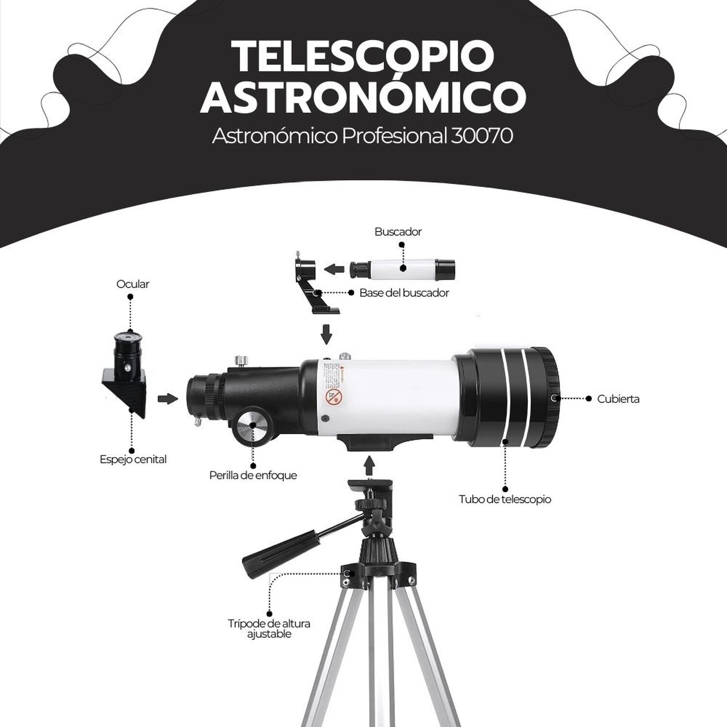 Telescopio Astron&oacute;mico Profesional Monocular F30070m image number 2.0