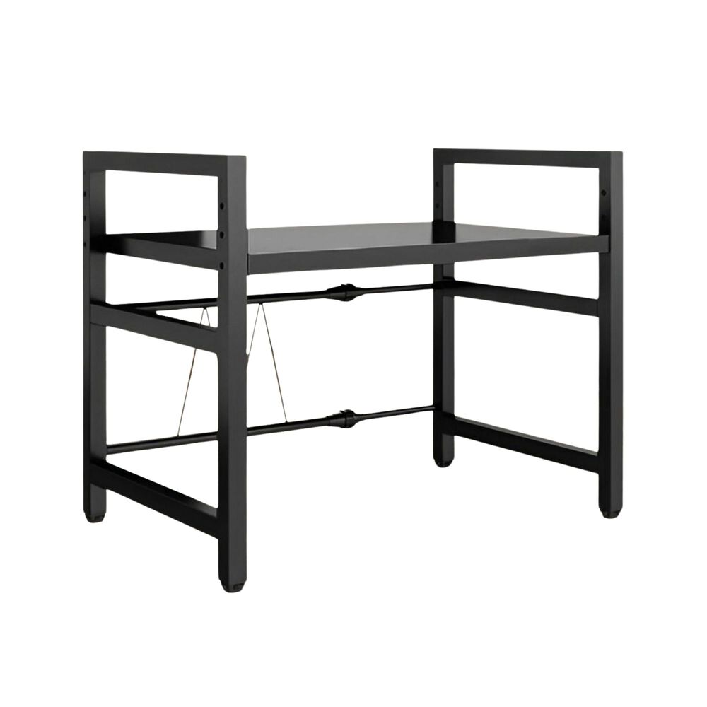 Estante Repisa Rack Extendible Microondas Cocina Gancho Negro image number 0.0