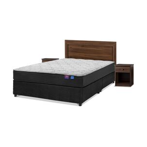 Cama Americana Flex Therapedic Plus / 2 Plazas / Base Dividida + Set De Maderas