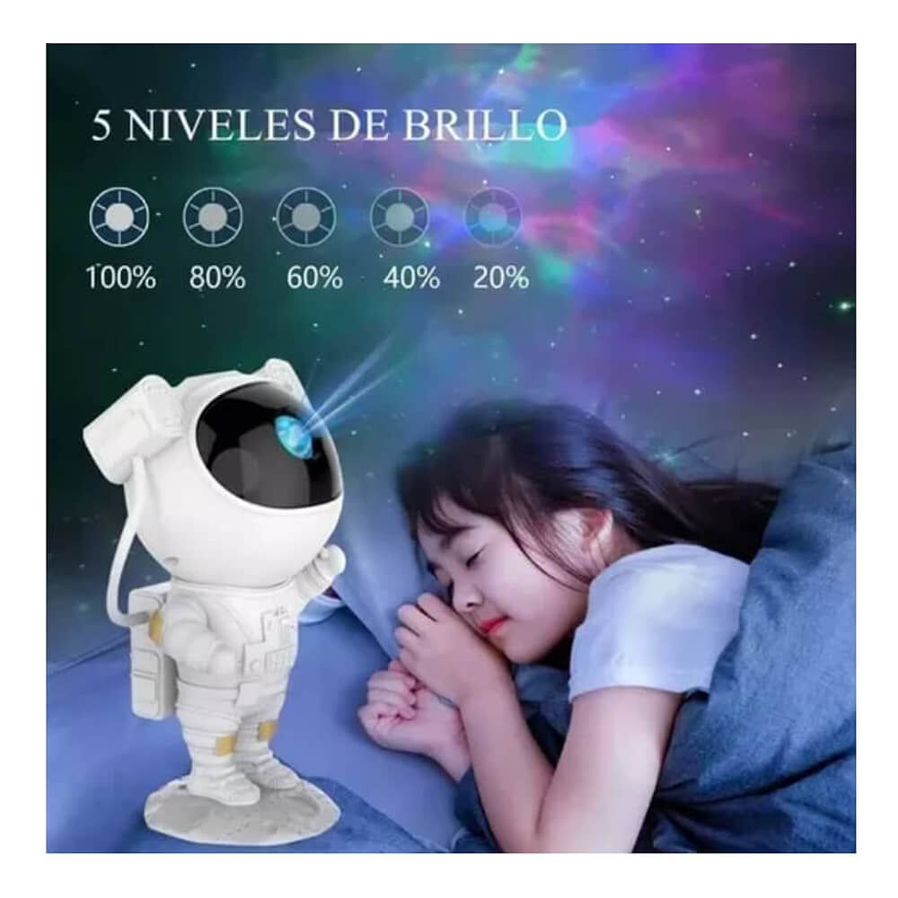 Proyector De Estrella Galaxia Astronautas Lampara De Noche Color De La Estructura Blanco image number 3.0