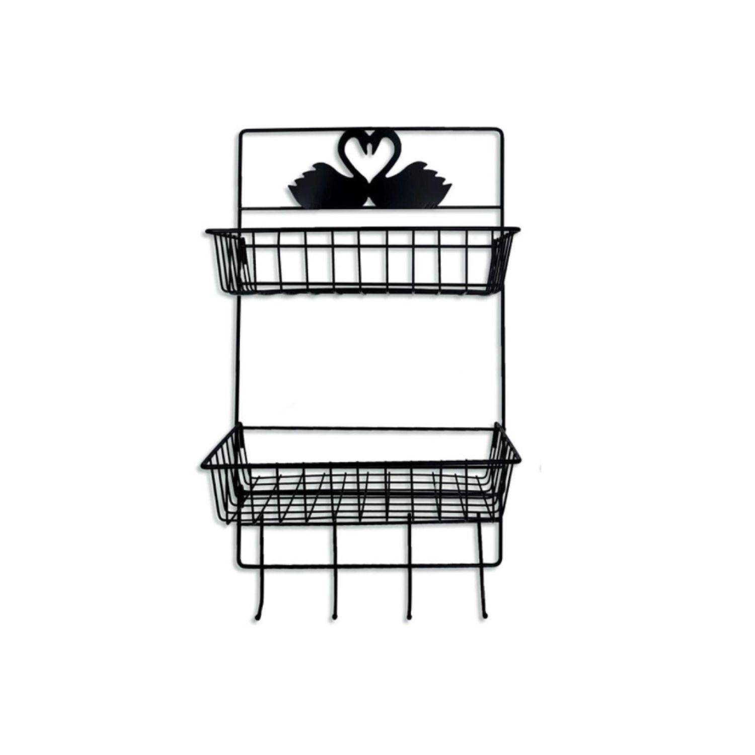 Organizador Colgante Met&aacute;lico Hogar 48 Cm 2 Pisos Almacenamiento image number 0.0