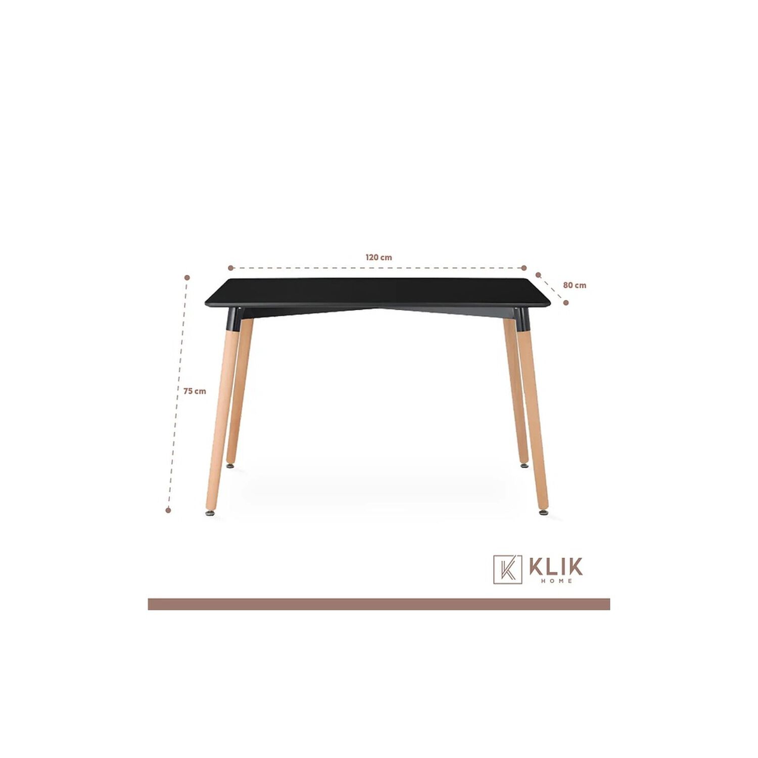 Comedor Mesa Rectangular Negra + 6 Sillas Eames Negras image number 5.0