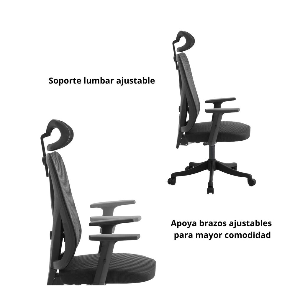 Silla De Escritorio Executive Air Negro image number 4.0