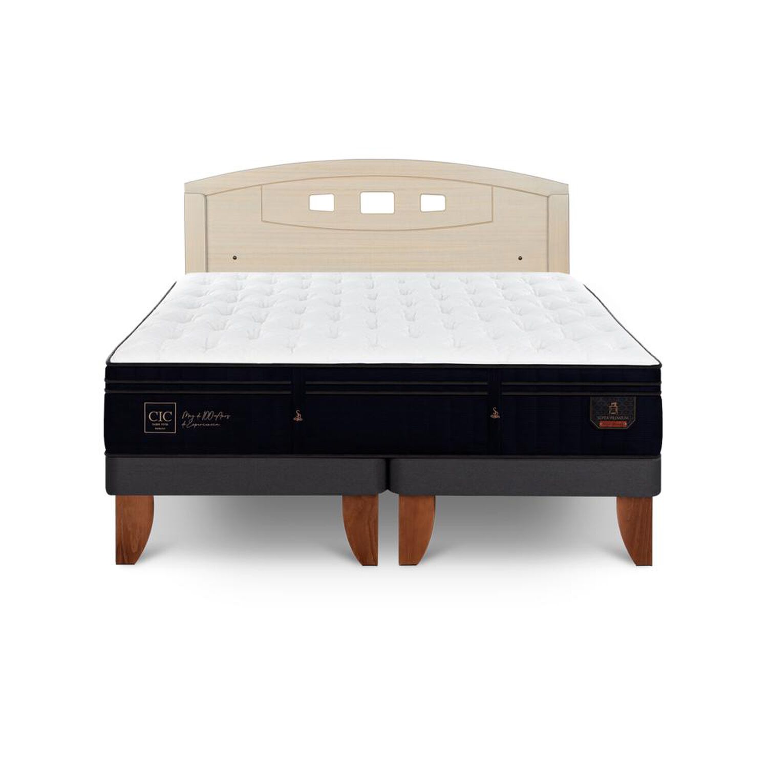 Cama Europea Cic Linea Premium / 2 Plazas / Base Dividida + Respaldo image number 0.0