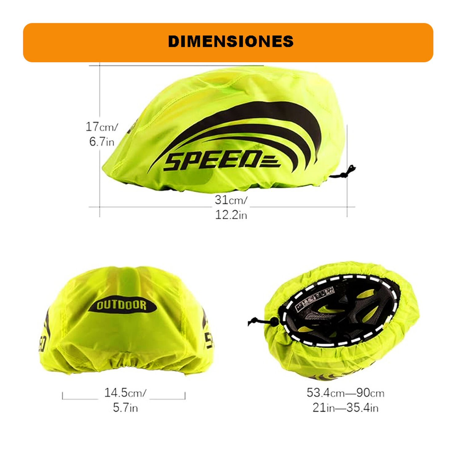 Funda Reflectante Para Casco Bicicleta, Scooter Y Skate image number 3.0
