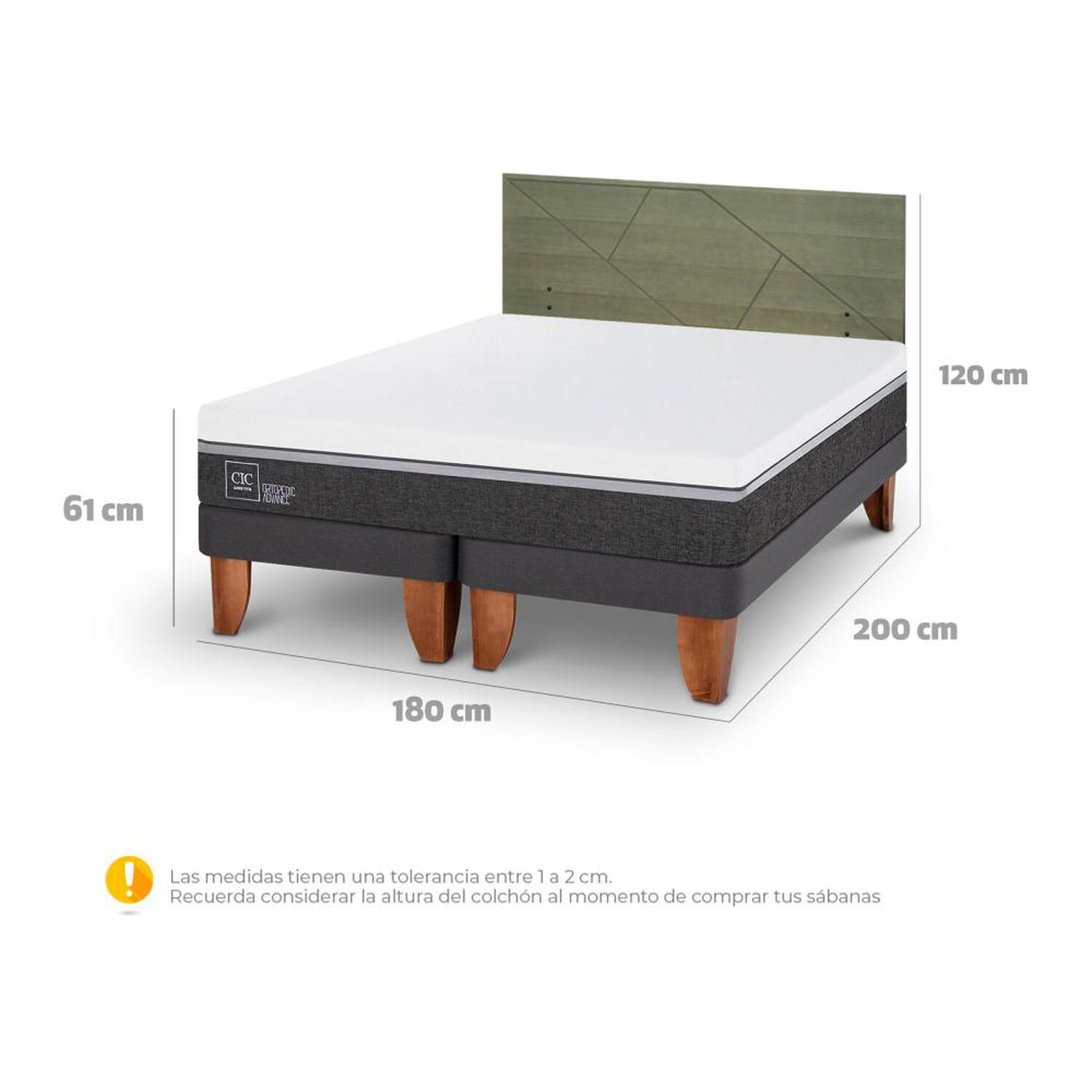 Cama Europea Cic Ortopedic Advance / King / Base Dividida + Respaldo image number 6.0