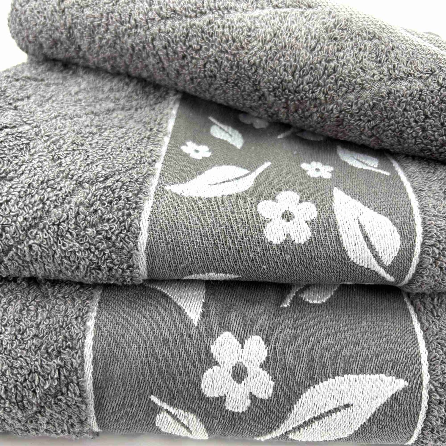 Juego Toalla Andes 2 Piezas Hojas Gris image number 1.0