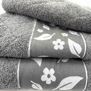 Juego Toalla Andes 2 Piezas Hojas Gris