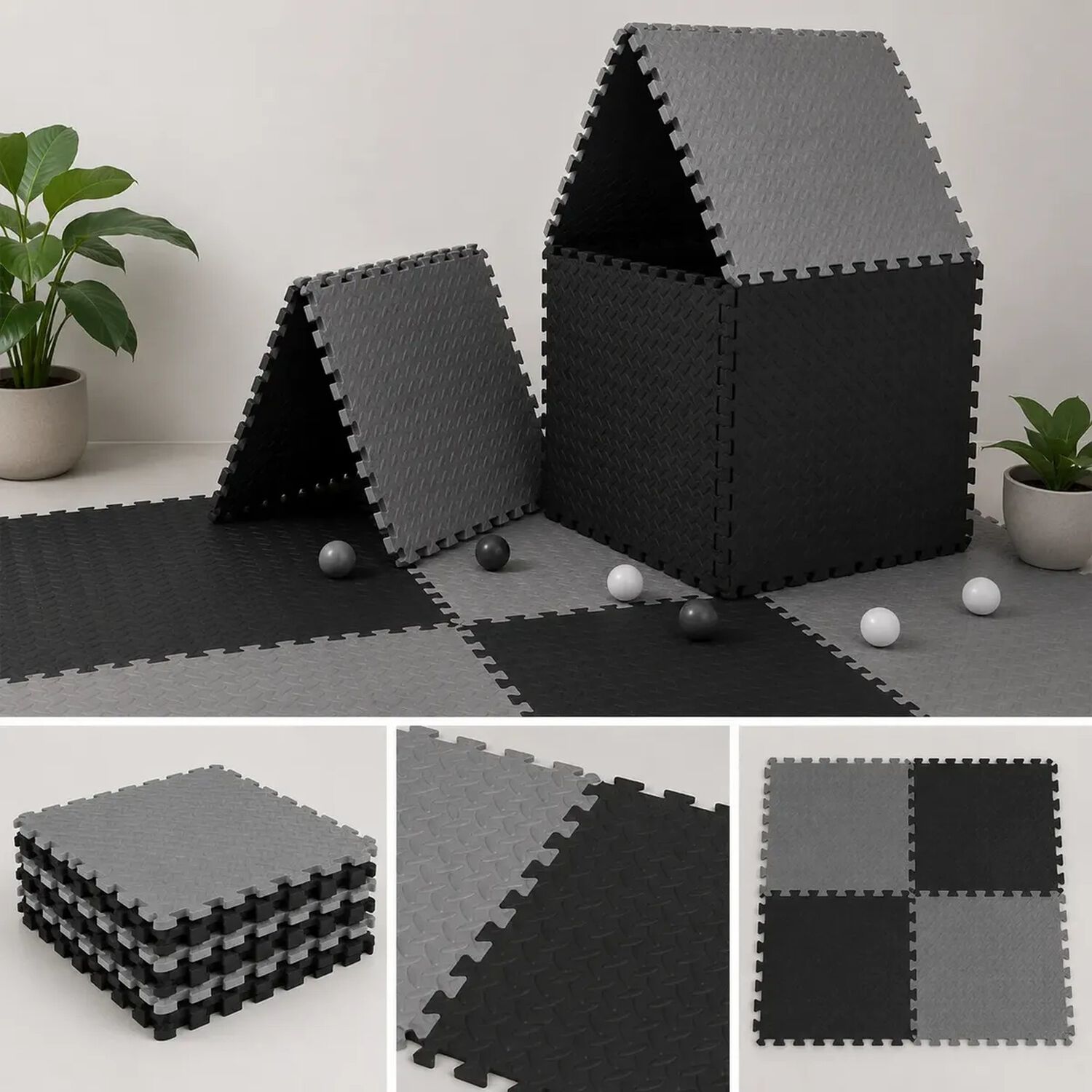 Pack X4 Tatami Piso Goma Eva 50x50x2 Alfombra Ejercicio image number 3.0