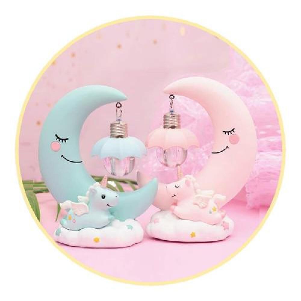 Mini Lampara Unicornio Con Luna Kawaii Uwu image number 0.0