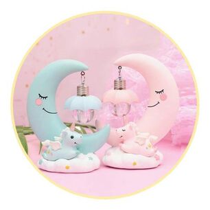 Mini Lampara Unicornio Con Luna Kawaii Uwu