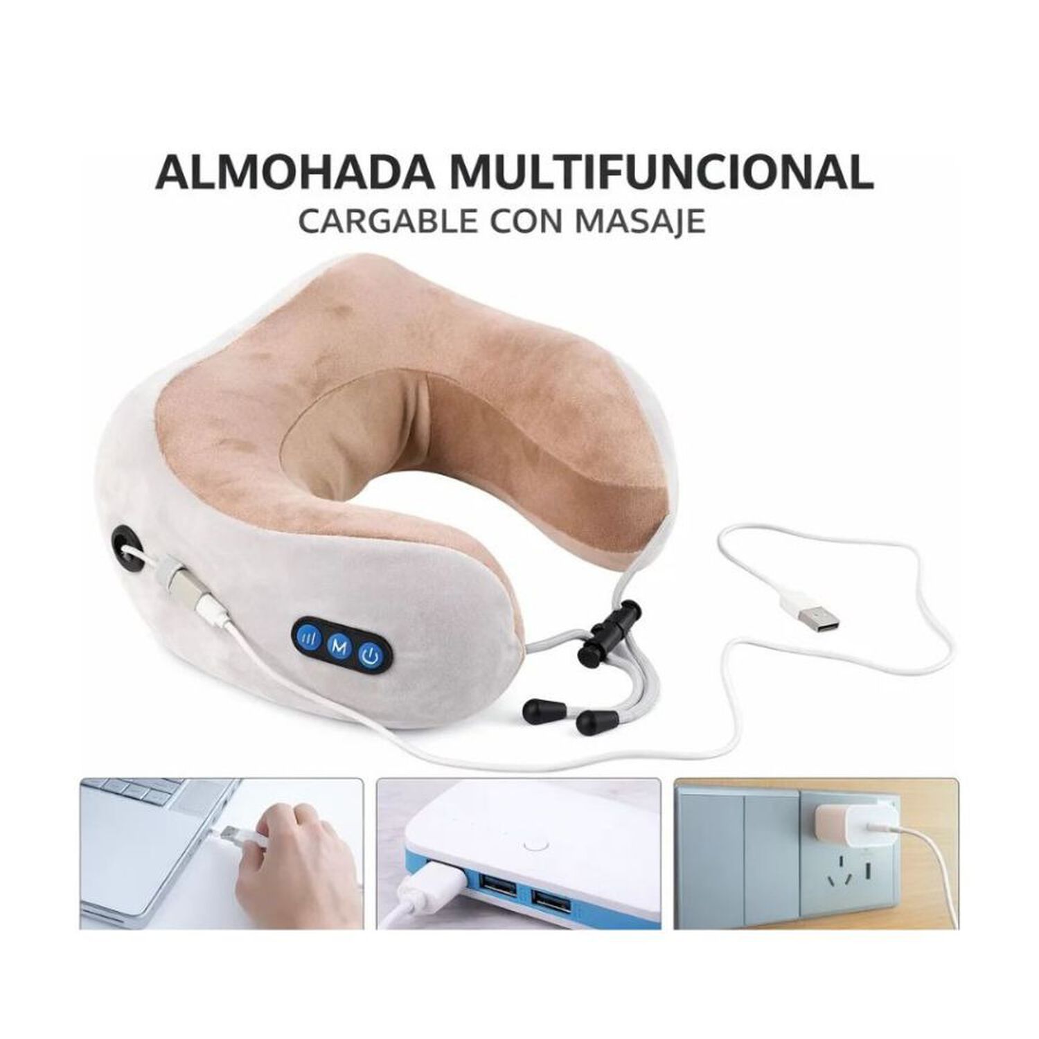 Almohada Masajeadora Cuello Cervical Electrica Inal&aacute;mbrica image number 3.0