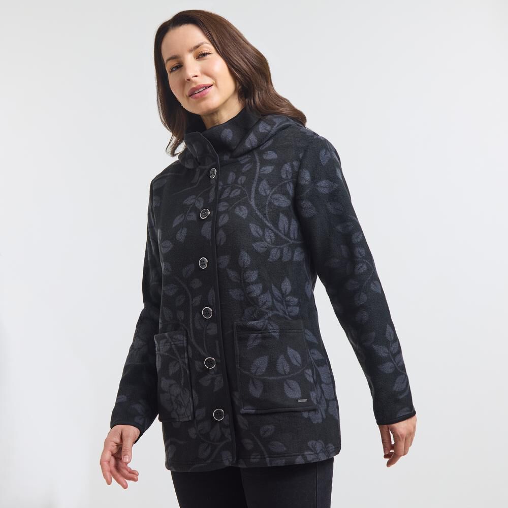 Chaqueta Print Regular Cuello Alto Con Capucha Mujer Geeps image number 2.0