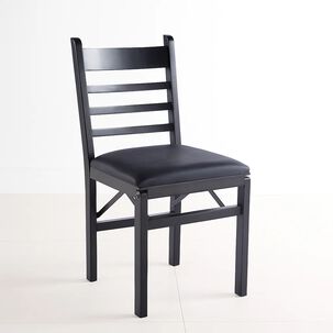 Silla Industrial Plegable Con Marco Negro Y Tapizado Sint&eacute;tico