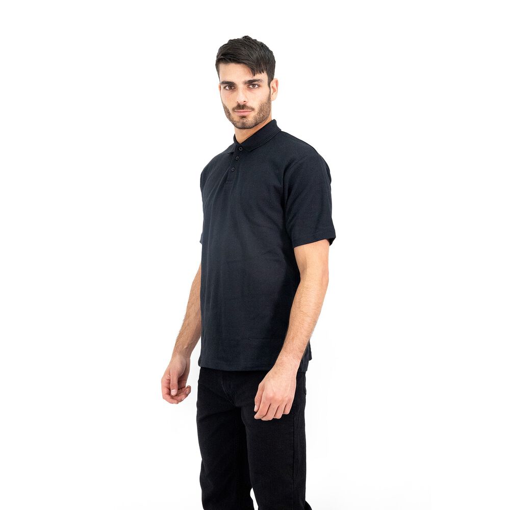 Polera Pique Quebec Manga Corta Negro Hombre image number 4.0