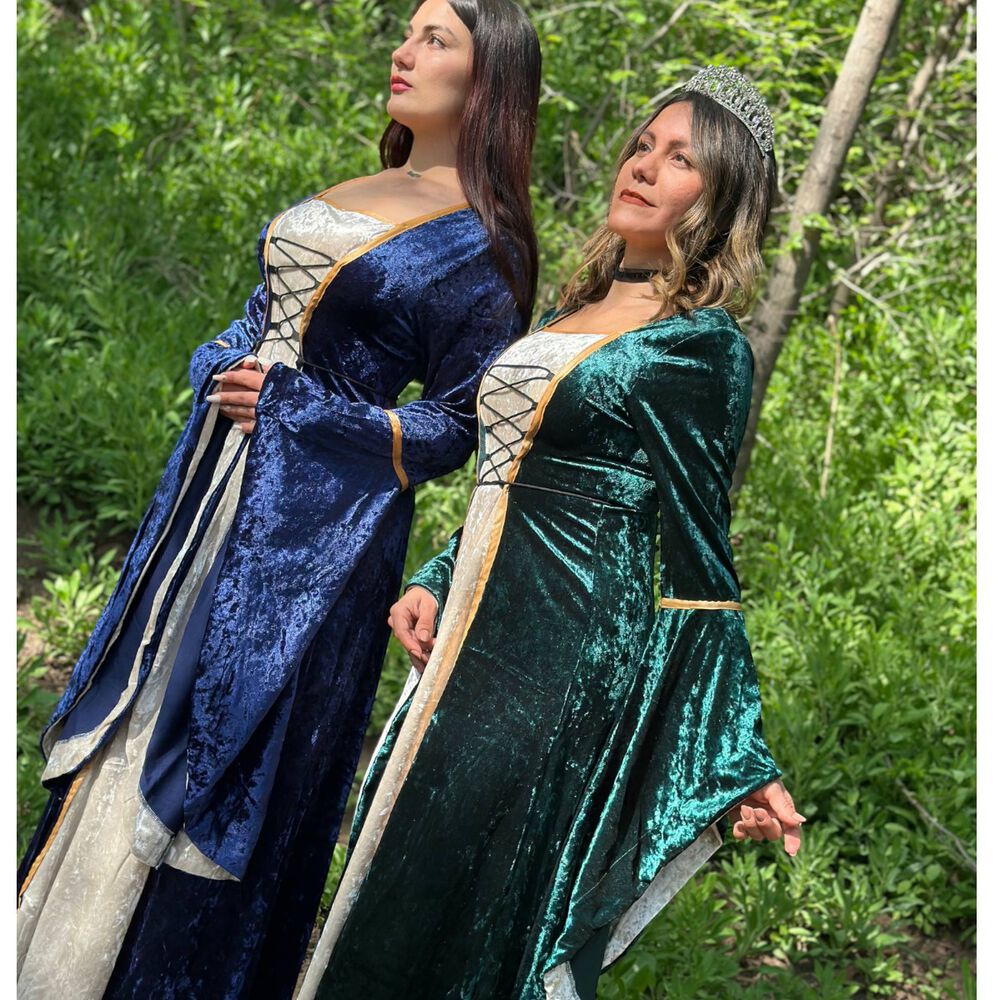 Disfraz Medieval Renacentista Para Mujer Vestido Largo Con Cordones G&oacute;tico image number 12.0