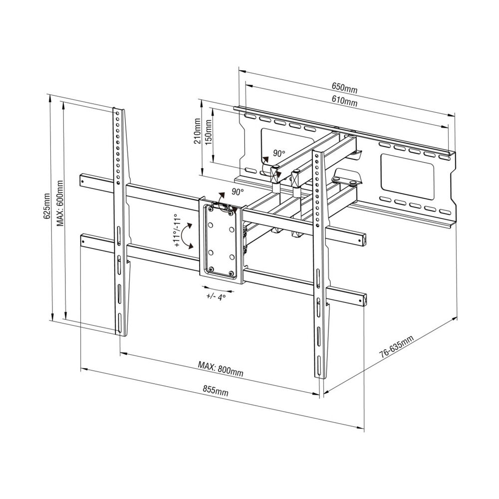 Soporte Tv Con Doble Brazo De 63 Cm - 37" A 100" 60kg Brasforma image number 2.0