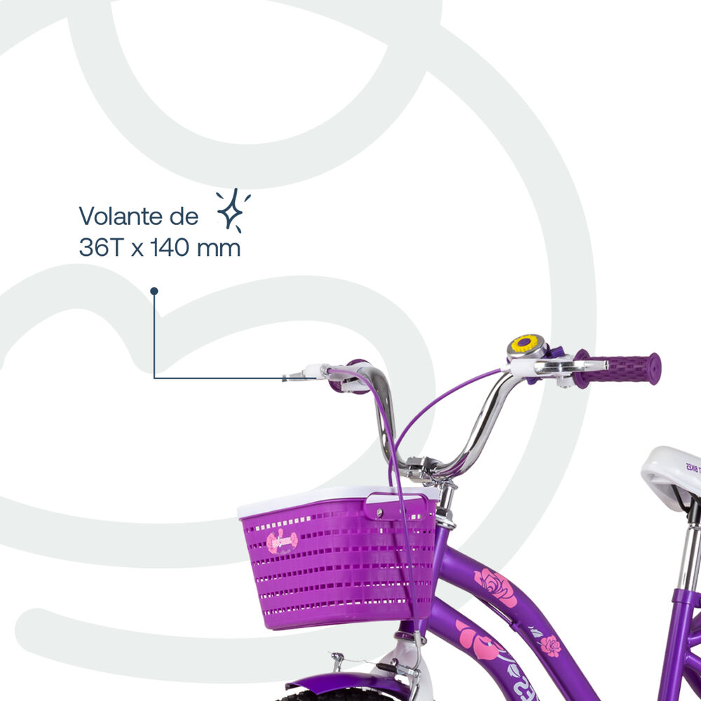 Bicicleta Infantil Queen Aro 20 Morada Bebesit image number 5.0