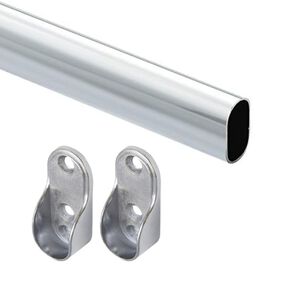 Pack Barra Closet 1000 Mm M&aacute;s Soportes Hbt Cromada