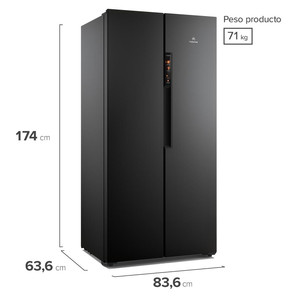 Refrigerador Side By Side Mademsa MAS430B / No Frost / 426 Litros / A+ image number 2.0