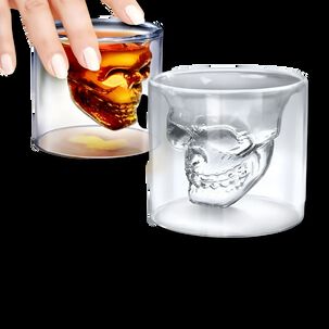 Pack De 4 Vasos Para Whiskey Calavera Maya 75ml Doble Fondo